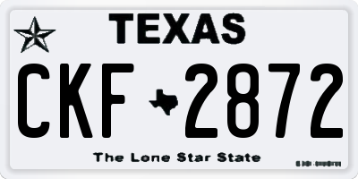 TX license plate CKF2872