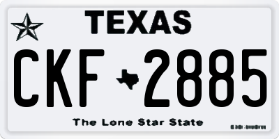 TX license plate CKF2885