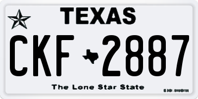 TX license plate CKF2887