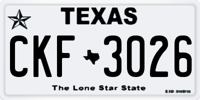 TX license plate CKF3026