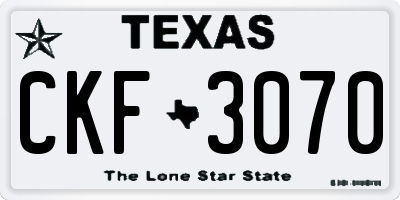 TX license plate CKF3070