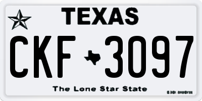 TX license plate CKF3097