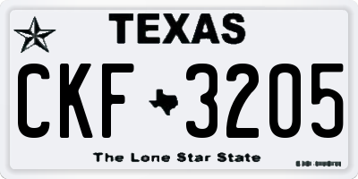 TX license plate CKF3205