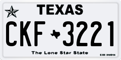 TX license plate CKF3221