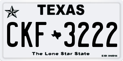 TX license plate CKF3222