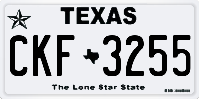 TX license plate CKF3255