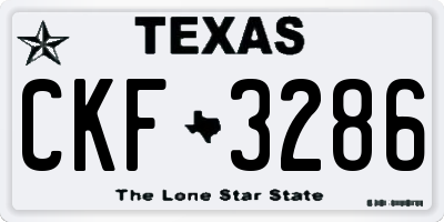 TX license plate CKF3286