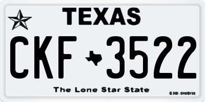 TX license plate CKF3522