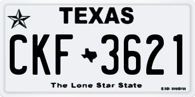 TX license plate CKF3621