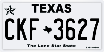 TX license plate CKF3627
