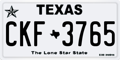 TX license plate CKF3765