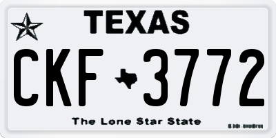 TX license plate CKF3772