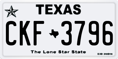 TX license plate CKF3796