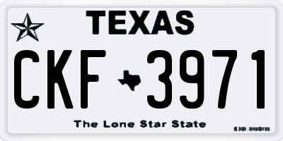 TX license plate CKF3971