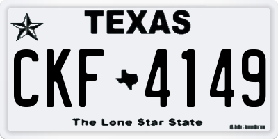 TX license plate CKF4149