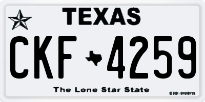 TX license plate CKF4259