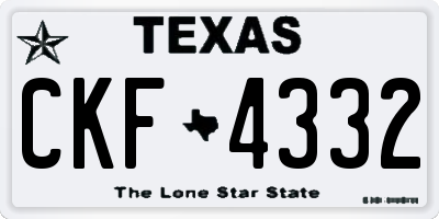 TX license plate CKF4332