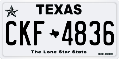 TX license plate CKF4836