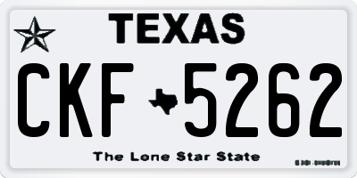 TX license plate CKF5262