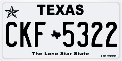 TX license plate CKF5322