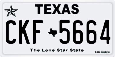 TX license plate CKF5664