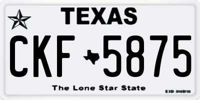 TX license plate CKF5875