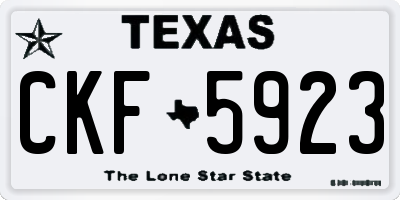 TX license plate CKF5923