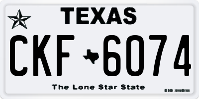 TX license plate CKF6074