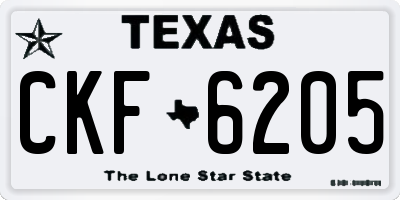 TX license plate CKF6205