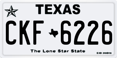 TX license plate CKF6226