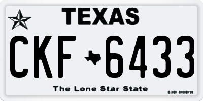 TX license plate CKF6433