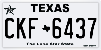 TX license plate CKF6437