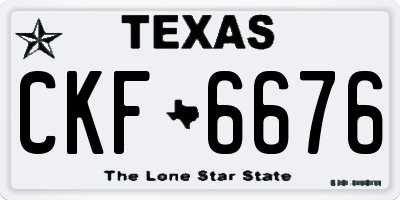 TX license plate CKF6676