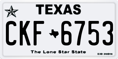 TX license plate CKF6753