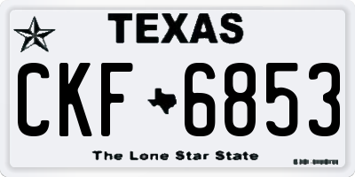 TX license plate CKF6853