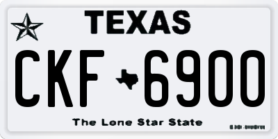 TX license plate CKF6900