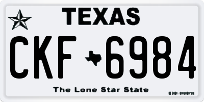 TX license plate CKF6984