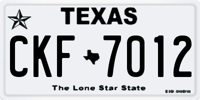 TX license plate CKF7012