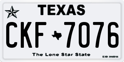 TX license plate CKF7076