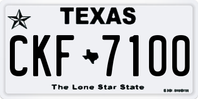 TX license plate CKF7100