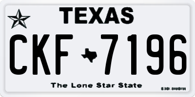 TX license plate CKF7196