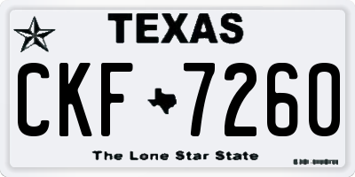 TX license plate CKF7260