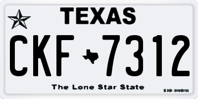 TX license plate CKF7312