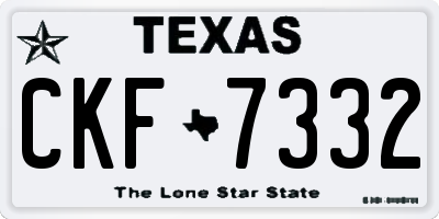 TX license plate CKF7332