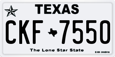 TX license plate CKF7550