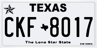 TX license plate CKF8017