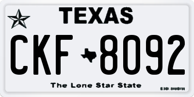 TX license plate CKF8092