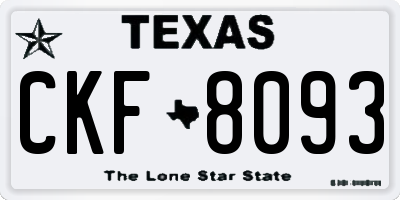TX license plate CKF8093