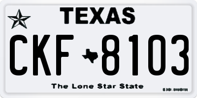 TX license plate CKF8103