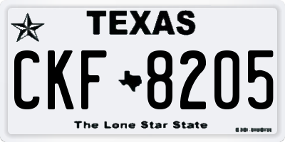 TX license plate CKF8205